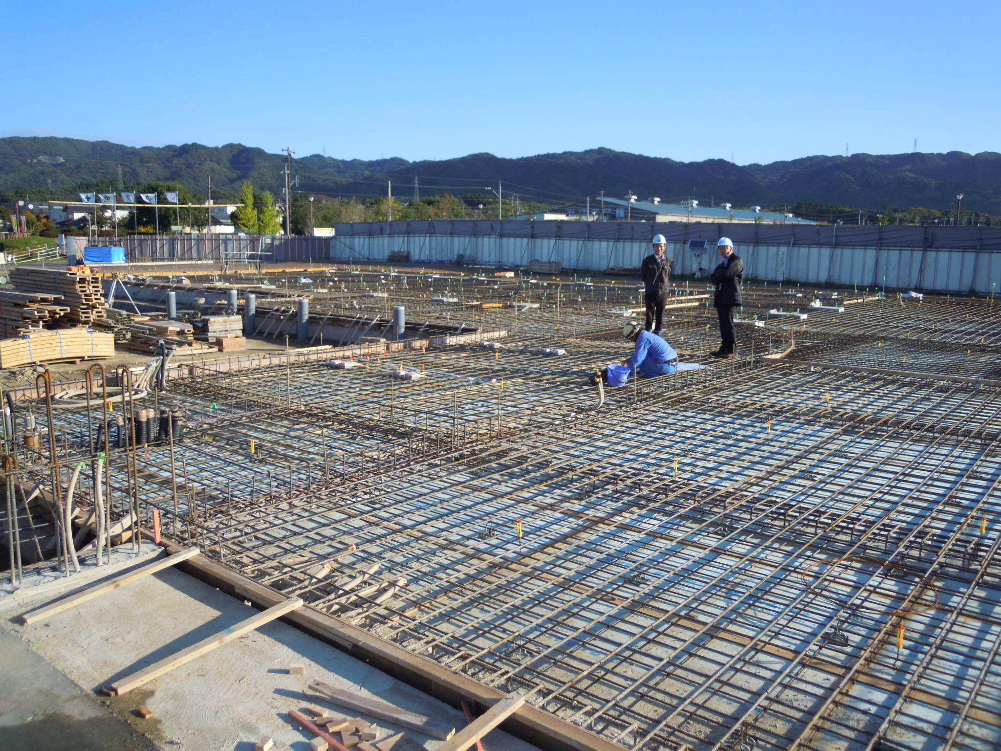 基礎土間配筋完了